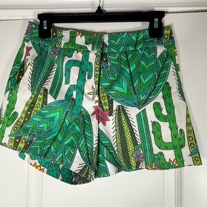 Trina Turk Green Cactus Print Women's Shorts